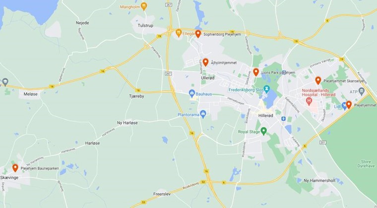 Oversigt over plejehjem i HIllerød Kommune