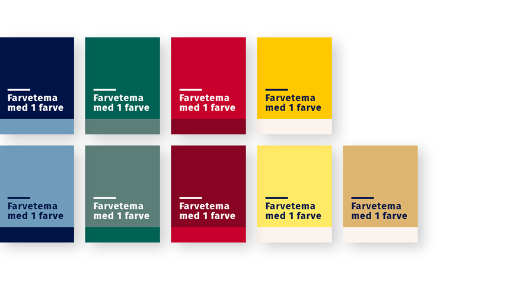 Farvekombinationer med 1 farveskala i  mørke toner